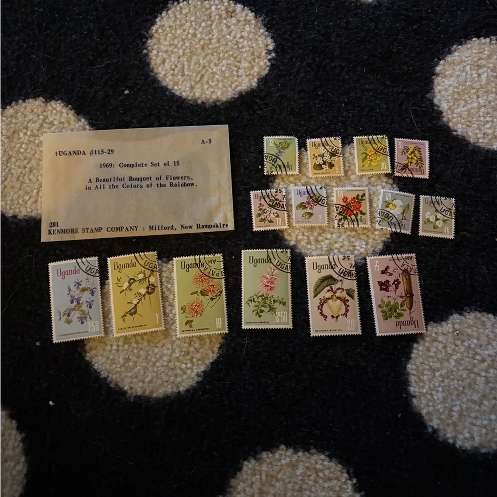 Vintage mint Uganda postage stamps